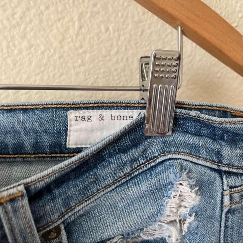 Rag & Bone Dre Low-Rise Ankle Slim Boyfriend Distressed Jeans - Picture 8 of 14